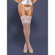 <B><i><p style="color:#FF0000">❤Calze Bianche Velate Per Reggicalze Con Balza In Pizzo Da Obsessive</p></i></B>