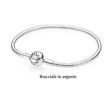 Bracciale Componibile in Argento con Chiusura a Cuore