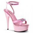 Sexy Sandali Con Plateau Rosa Con Strass Tacco 15 Cm Pleaser 'Delight